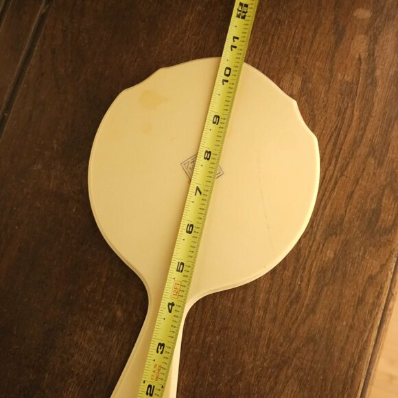 Vintage Art Deco Du Barry Py-Ra-Lin Ivory Celluloid Hand Held Beveled Mirror 10" - Picture 5 of 11